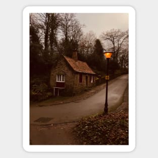 Little house and Street Lamp, Durham Sticker